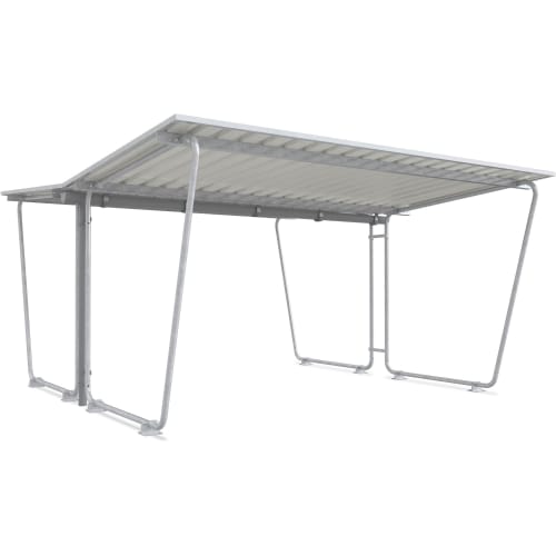 Überdachung Modell Siegen S 28 doppelseitig aus verzinktem Stahl mit Baukastensystem