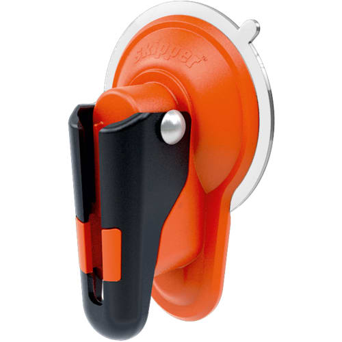 Halterung für Morion Gurtkassette mit Saugnapf in orange und schwarz