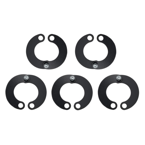 Halteschellen-Set aus schwarzem Metall für E-Scooter zur Befestigung an Anlehnbügel Gila und E-Scooter Parker