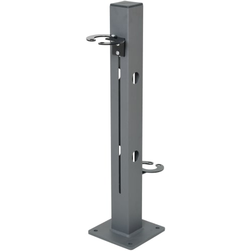 Graue E-Scooter Säule mit 2 Einstellplätzen aus Metall