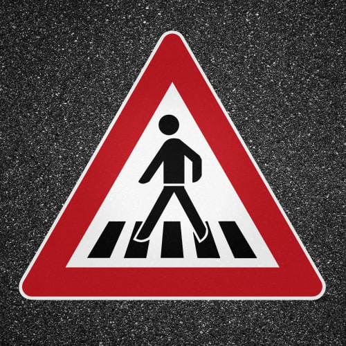 Thermoplastische Fahrbahnmarkierung PROline thermo Fußgängerüberweg VZ 145-12 auf Asphalt