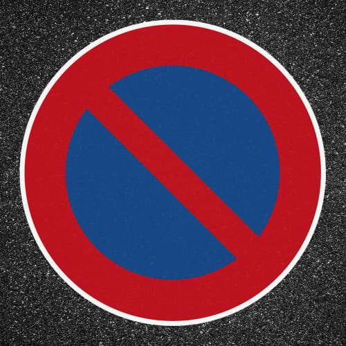 Thermoplastische Fahrbahnmarkierung PROline thermo mit eingeschränktem Halteverbot VZ 286 auf Asphalt