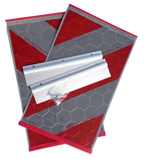 2er Set reflektierende Warnmarkierung für Hubladebühnen mit Montagematerial
