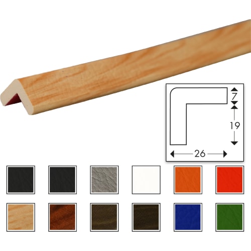 Eckschutzprofil Knuffi InvisibleLine Typ E selbstklebend in Holzoptik mit Abmessungen 26x19x7 mm