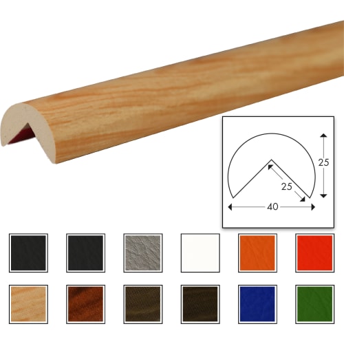 Eckschutzprofil Knuffi InvisibleLine Typ A selbstklebend in Holzoptik mit Maßen 40x25 mm
