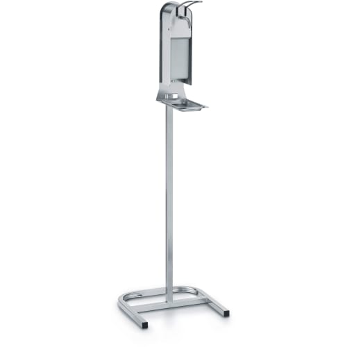 Hygienesäule Professional aus Edelstahl mit Fußpedal und Auffangschale