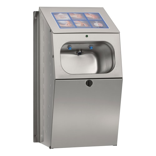 Edelstahl Desinfektionsmittelspender Handy mit Handwaschanleitung