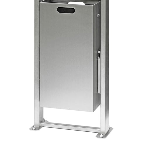 Abfallbehälter Columba zur Aufstellung aus Edelstahl mit 40 Liter Fassungsvermögen