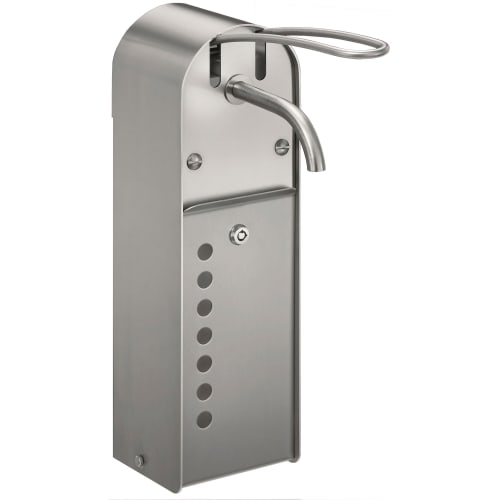 Abschließbarer Desinfektionsmittelspender aus Edelstahl mit Armhebel