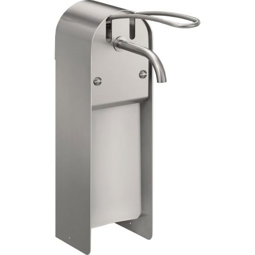 Desinfektionsmittelspender aus Edelstahl mit Armhebel zur Wandmontage