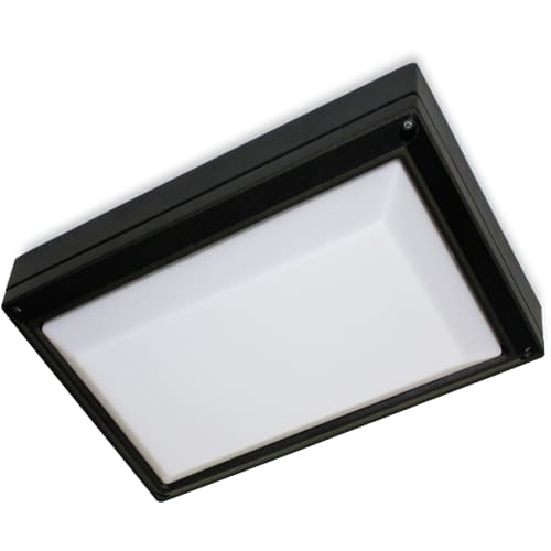 Sicherheitsleuchte TOKIO A mit Wand- und Deckenaufbau, 7L-Schutzlicht, rechteckige schwarze Leuchte mit weißem Diffusor