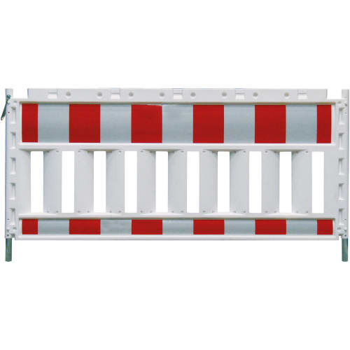 Weiße TL-Schrankenzaun EURO Absperrung mit roten reflektierenden Streifen