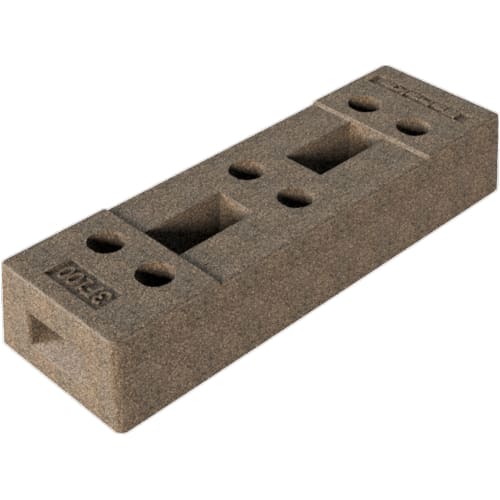 Bauzaunfuß aus Beton mit 4 oder 6 Einstecklöchern, Gewicht 25 oder 36 kg, Lochdurchmesser 42 mm