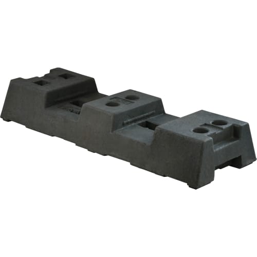 Bauzaunfuß aus Kunststoffrecycling, leicht, schwarzer Kunststofffuß für Bauzäune