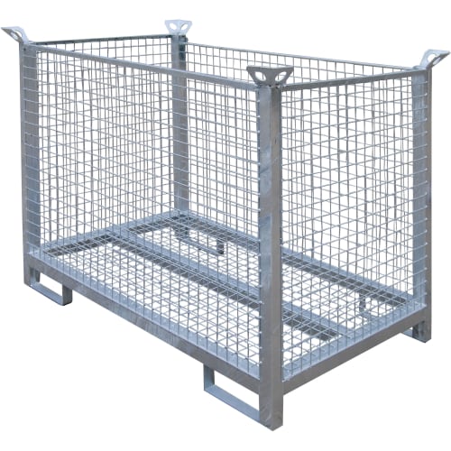 Transportbox aus Metallgitter für Bauzaunfüße