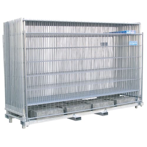 30er Bauzaun Komplett-SET B&S LIGHT HANDLING mit WACHTWERK X® Stahlzaun und Betonfundamenten