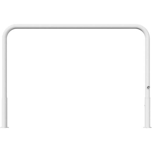 Wegesperre aus Stahl, herausnehm- und drehbar, wahlweise mit Knieholm, Ø 60 mm, weiße Metallabsperrung