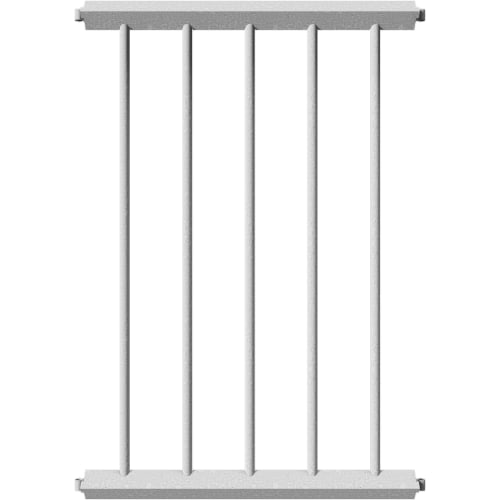 Schutzzaungitter aus Metall mit vertikalen Stäben, Verkehrsschutzgeländer in weißer Farbe