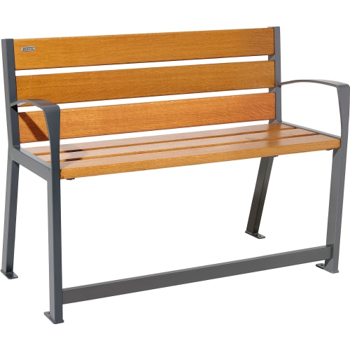 Seniorenbank SILAOS® mit ergonomischer Passform aus Holz und Metallgestell