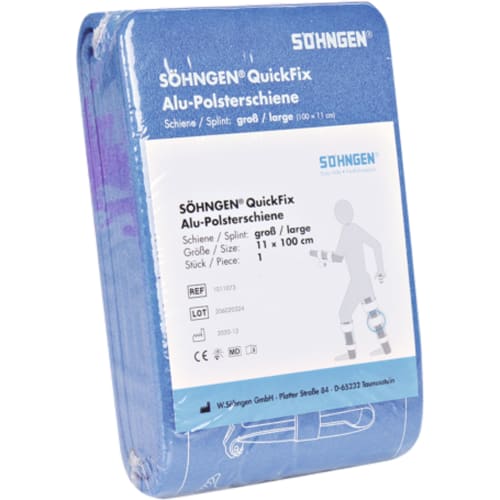 Söhngen QuickFix Alu-Polsterschiene groß 11x100 cm in blauer Verpackung