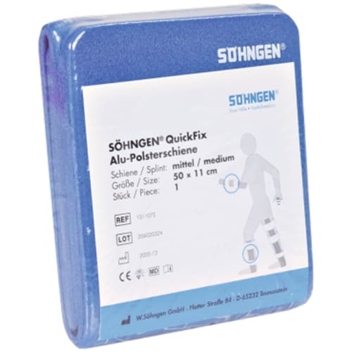 Söhngen QuickFix Alu-Polsterschiene mittel 50x11 cm in blauer Verpackung