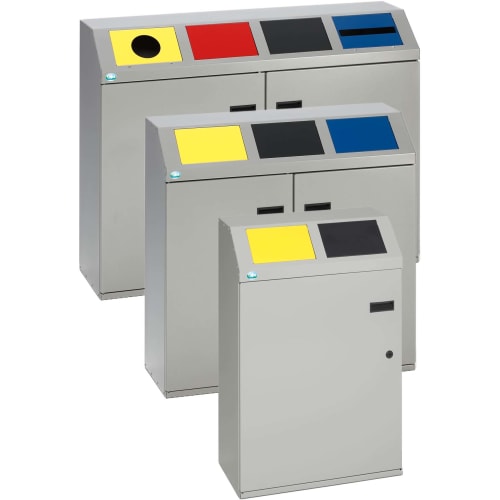 Wertstoff-Sortiersystem VARIO mit mehreren Fächern in verschiedenen Farben zur Mülltrennung