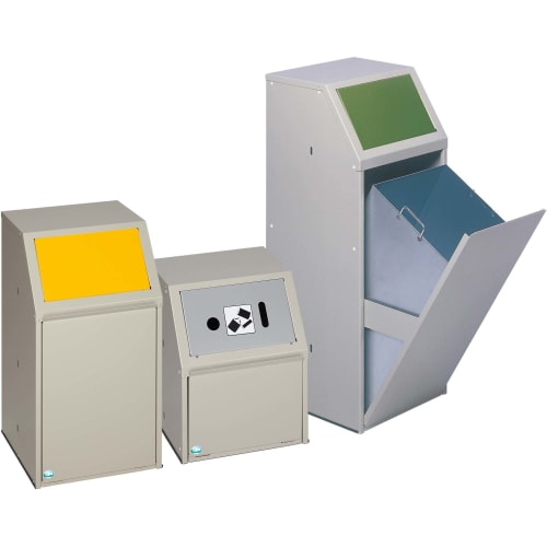 Wertstoff-Sammler mit Frontklappe in verschiedenen Größen und Farben zur Mülltrennung