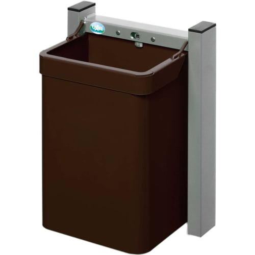 Wertstoff-Sammler CITY G3 brauner Abfallbehälter mit grauer Halterung