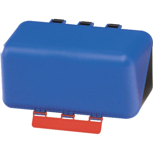 Aufbewahrungsbox SecuBox Mini in blau mit rotem Verschluss