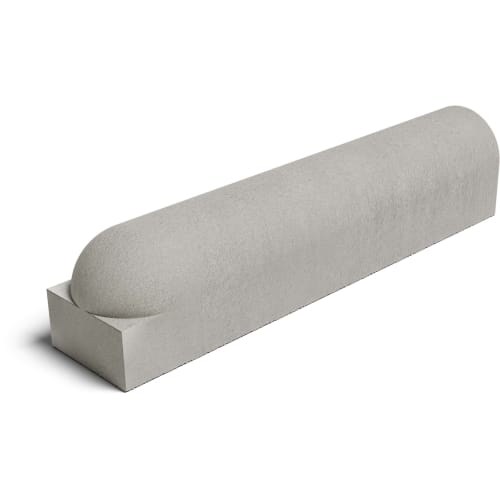 Graue Anfahrschwelle Parkstopp Hochboard mit gerader und runder Form, Endstück