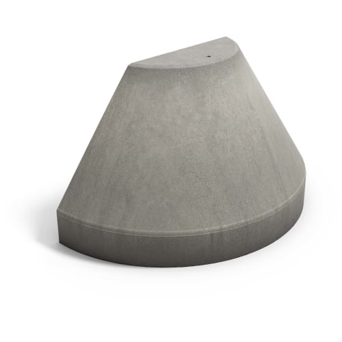 LKW-Anfahrschutz aus Beton Typ III glatt, halbrund geformter Betonschutz für LKW