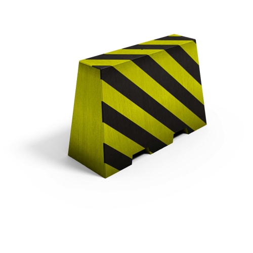 Betonschutzwand Trapezstein schwarz gelb 1000 mm mit Gabelstapleraussparung