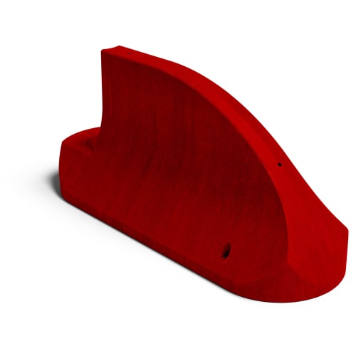 Rotes Betonleitelement Anfangsstein als Betonleitwand