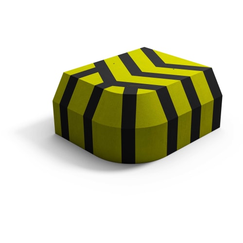 Betonsperre Absperrpoller S4 gelb mit schwarzen Streifen