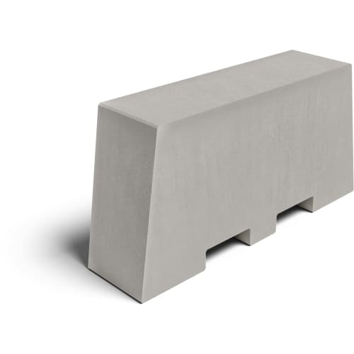 Graue Betonschutzwand Trapezstein mit Gabelstapleraussparung