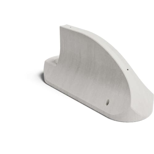 Weißer Betonleitwand Anfangsstein aus Betonleitelement