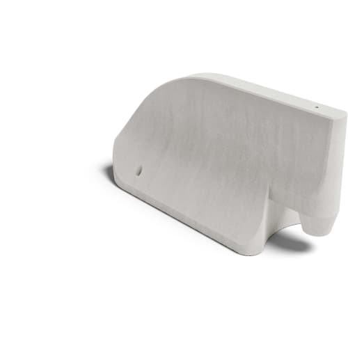 Weißes Betonleitelement Endstein als Betonleitwand