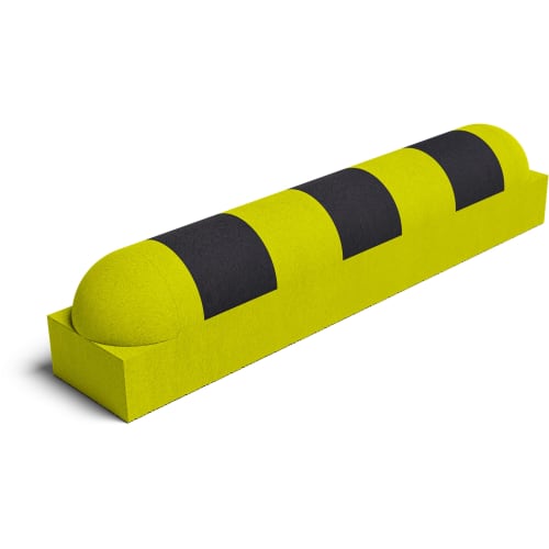 Anfahrschwelle Parkstopp Hochboard rund Endstück in schwarz und gelb