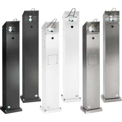 Hygienesäule HDS 115 / 124 mit Armhebel in verschiedenen Farben und Ausführungen, freistehende Desinfektionssäule mit Armhebelspender