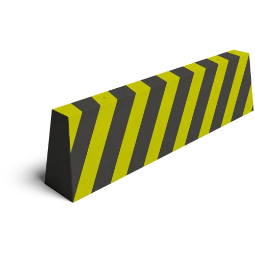 Betonschutzwand Trapezstein in schwarz und gelb mit einer Länge von 2500 mm