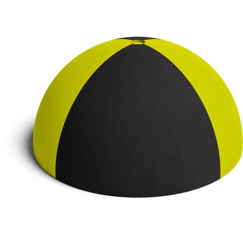 Betonpoller schwarz gelb halbrund mit Loch oben