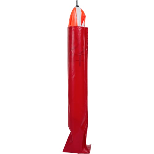 Faltsignal in roter Tragetasche mit ausgeklapptem Warnschild für Gefahrenstelle und Text UNFALLANALYSE