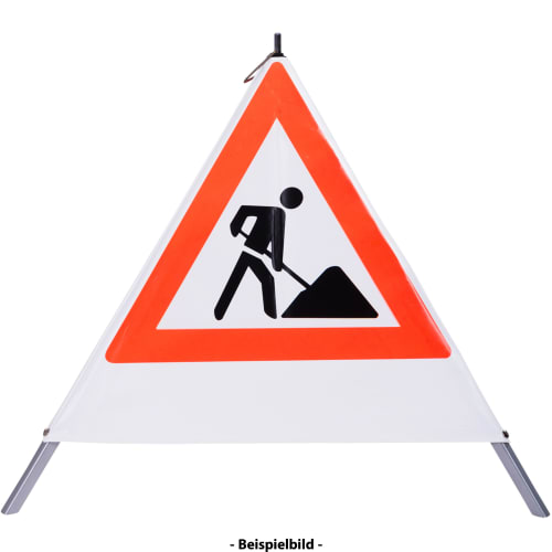 Faltsignal Baustelle ohne Text mit rotem Dreieck und Baustellensymbol