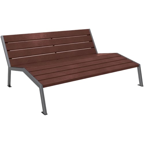Liegebank SILAOS aus Recycling-Kunststoff mit Stahlgestell in braun