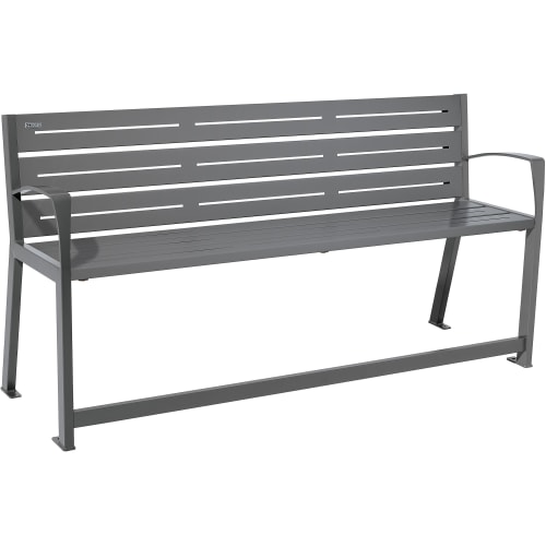 Seniorenbank SILAOS mit ergonomischer Passform aus verzinktem Stahl in grauer Farbe