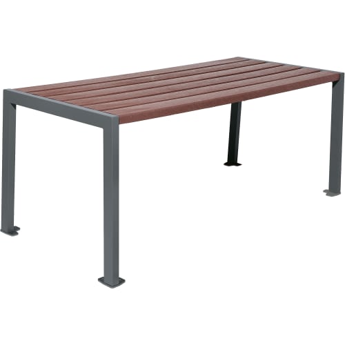 SILAOS Parktisch aus Recycling-Kunststoff mit Stahlgestell für Parks und Grünflächen