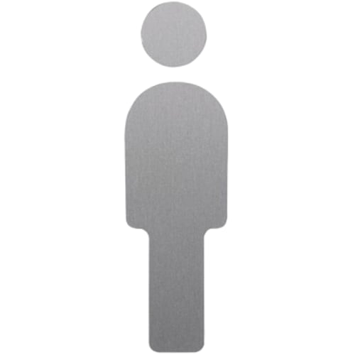 Relief-Piktogramm Schild Herren aus Aluminium in silberner Farbe