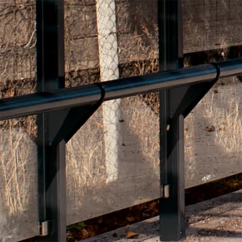 Standlehne aus Metall für Wartehäuschen CONVI® zur Unterstützung beim Stehen