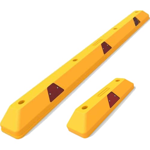 Gelbe Park- und Leitschwelle PRISMA mit reflektierenden Dreiecken in zwei Größen