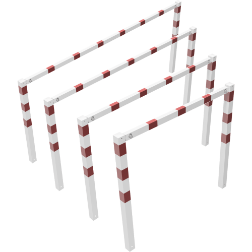 Wegsperre mit geschraubtem Oberholm in weiß und rot, verschiedene Größen